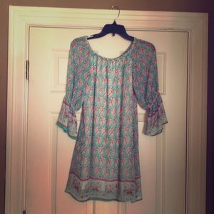 Dress with ruffle sleeves